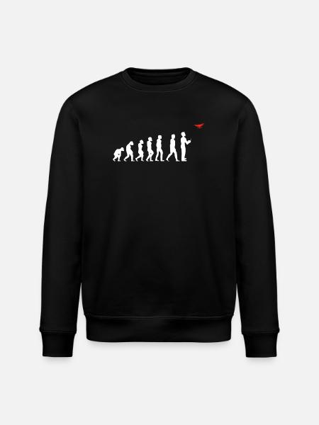 Evolution of Man Drone Pilot - Stanley/Stella ROLLER Unisex Organic Sweatshirt - black