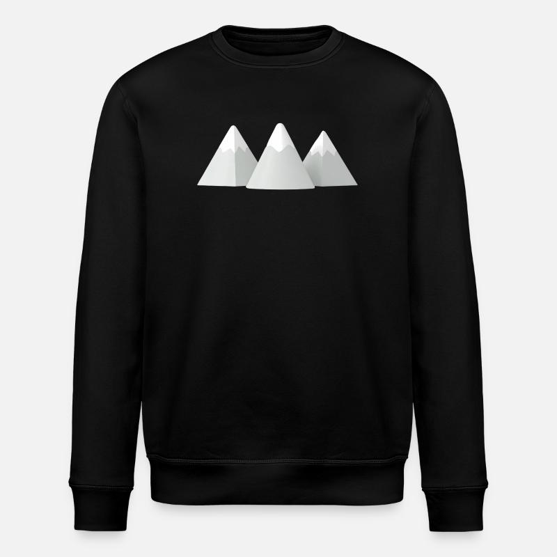 Minimalistische 3D-Schneeberge - Stanley/Stella Unisex Bio-Sweatshirt ROLLER - Schwarz