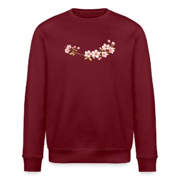 Kirschblüten Zweig Frühlingsmotiv - Stanley/Stella Unisex Bio-Sweatshirt ROLLER - Burgunderrot - Vorne - Nik (191cm)