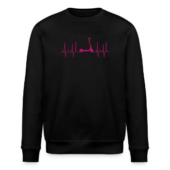 scooter kickboard trotinett cardiogram - Stanley/Stella ROLLER Unisex Organic Sweatshirt - black - Front - Nik (191cm)
