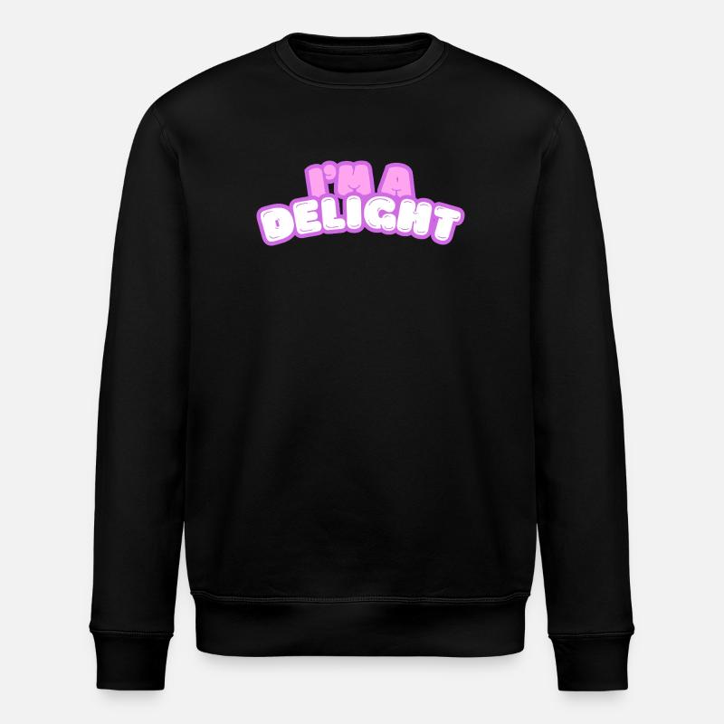 Im Delight Bubble Text - Stanley/Stella ROLLER Unisex Organic Sweatshirt - black