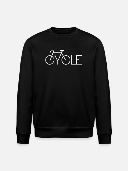 Minimal Bicycle Line Art Silhouette - Stanley/Stella ROLLER Unisex Organic Sweatshirt - black