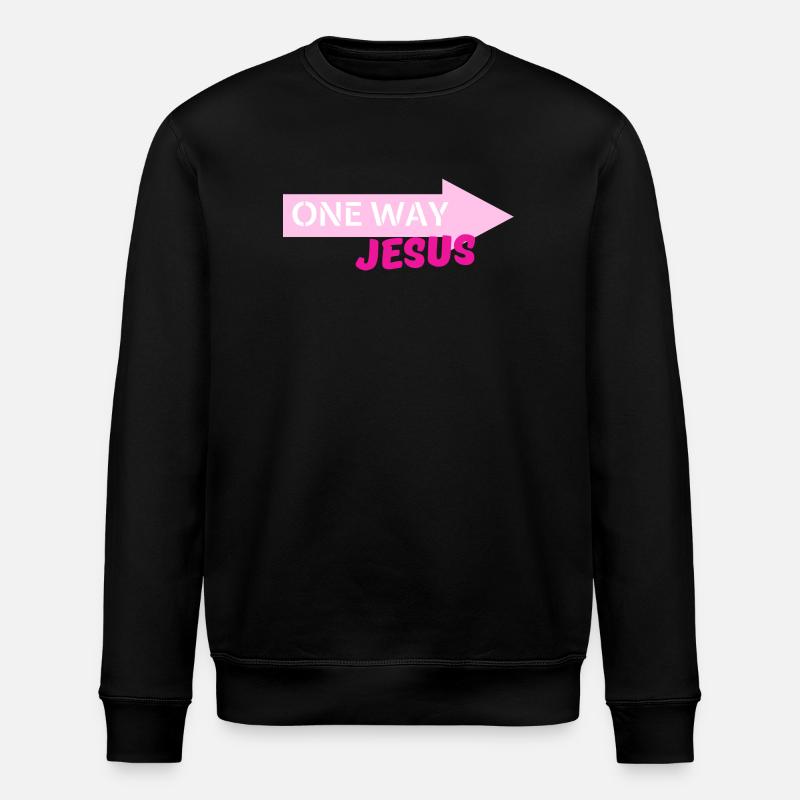 One Way Jesus Arrow - Stanley/Stella ROLLER Unisex Organic Sweatshirt - black