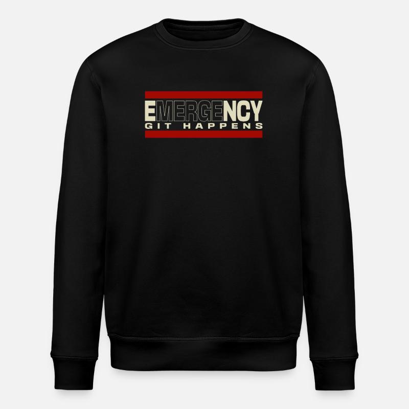 Nerd geek emergency git happens - Stanley/Stella ROLLER Unisex Organic Sweatshirt - black