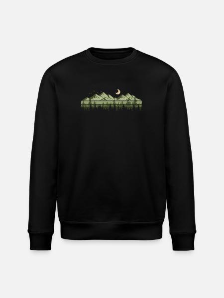 Mountains Forest Nature Trees Outdoor Nature Lovers - Stanley/Stella ROLLER Unisex Organic Sweatshirt - black