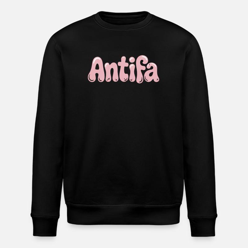 Antifa - Antifascist Merch - Stanley/Stella ROLLER Unisex Organic Sweatshirt - black