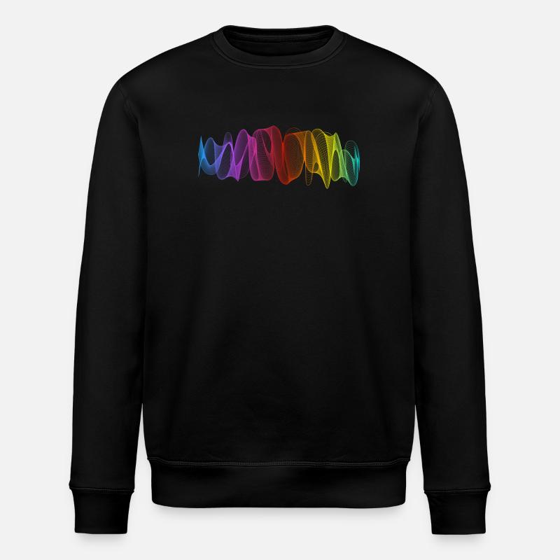 Abstract Lines Design 12 - Stanley/Stella ROLLER Unisex Organic Sweatshirt - black