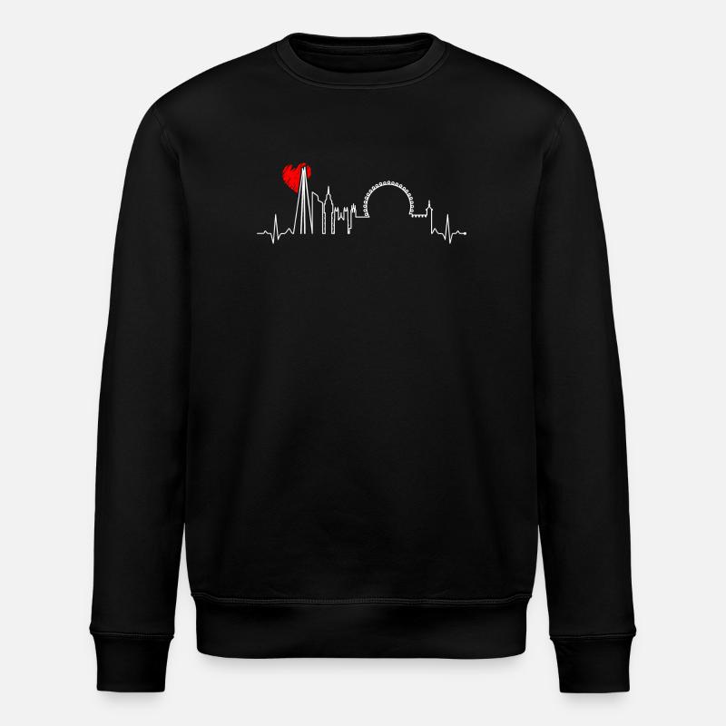 Battement de cœur urbain Skyline - Sweat bio ROLLER Stanley/Stella Unisexe - noir