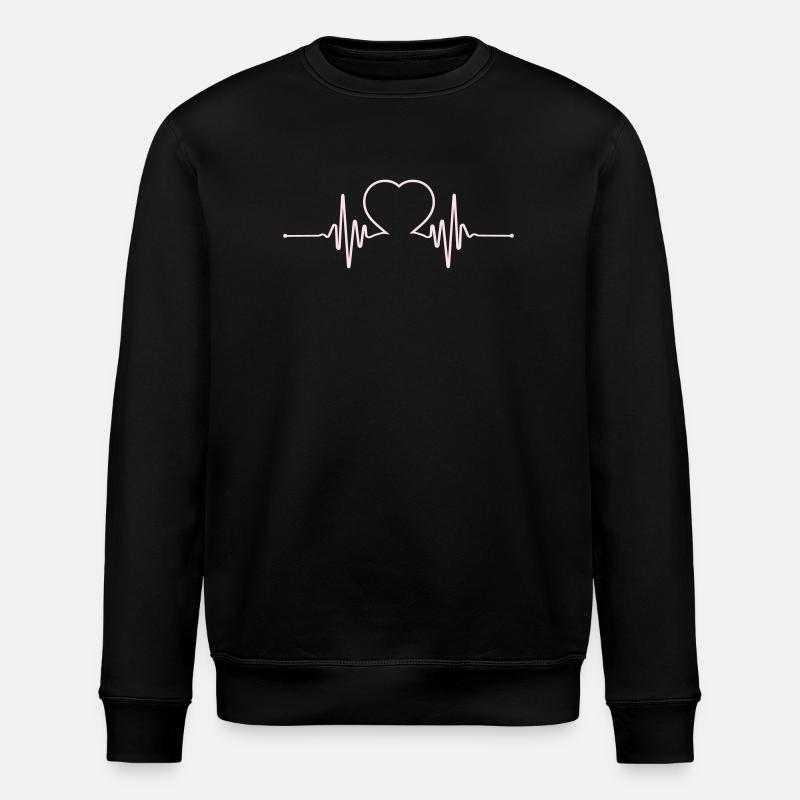  Herzschlag Beat - Stanley/Stella Unisex Bio-Sweatshirt ROLLER - Schwarz