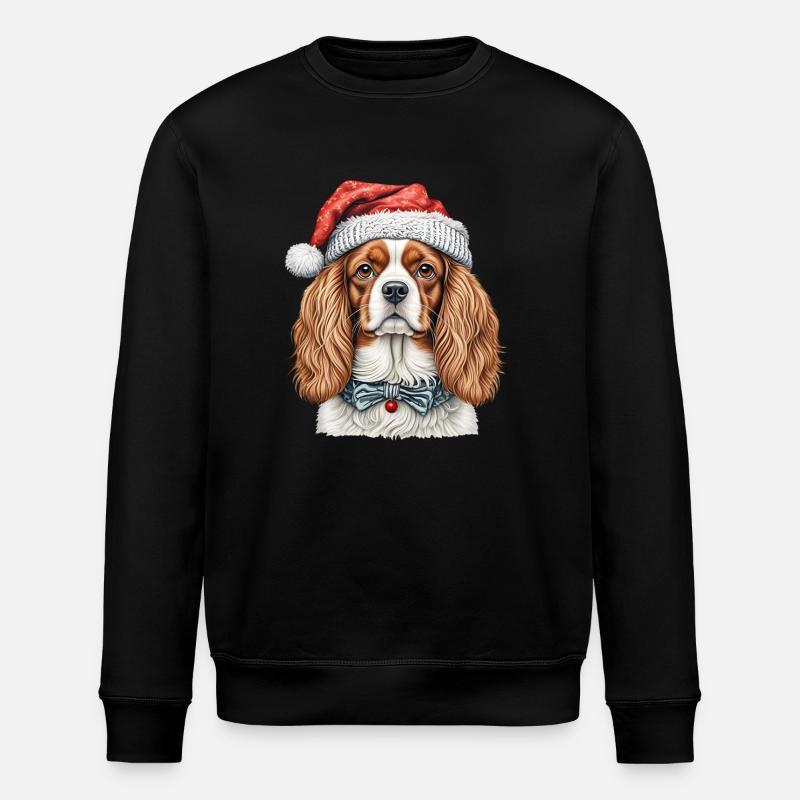 Cavalier King Charles Spaniel Christmas - Stanley/Stella ROLLER Unisex Organic Sweatshirt - black