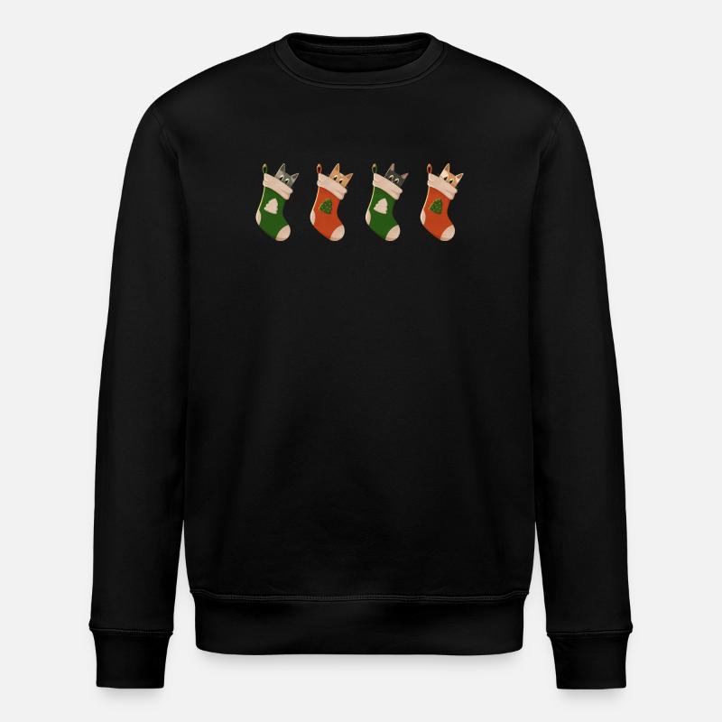 Chats en bottes pour Noël - Sweat bio ROLLER Stanley/Stella Unisexe - noir
