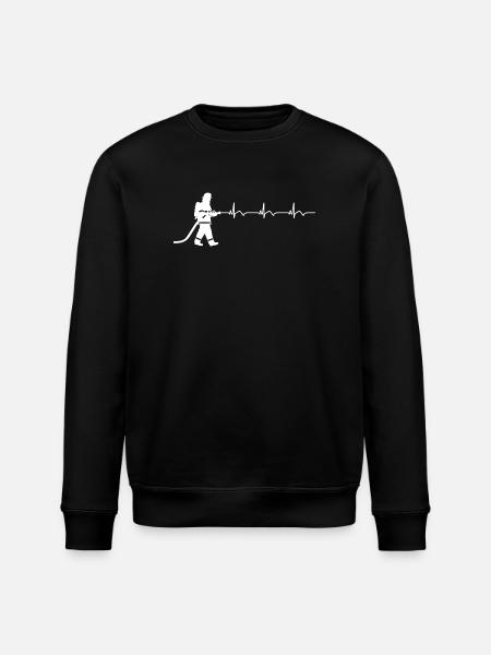 Firefighter Fire Brigade ECG Heartbeat - Stanley/Stella ROLLER Unisex Organic Sweatshirt - black