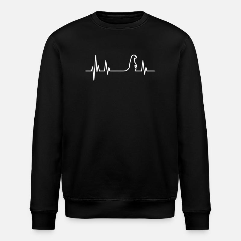 Suricate Heartbeat blanc - Sweat bio ROLLER Stanley/Stella Unisexe - noir
