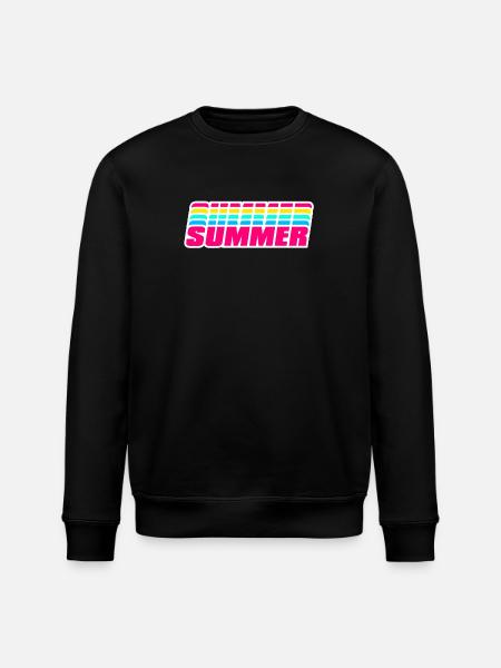 Retro Summer | 80s Style Rainbow - Stanley/Stella ROLLER Unisex Organic Sweatshirt - black