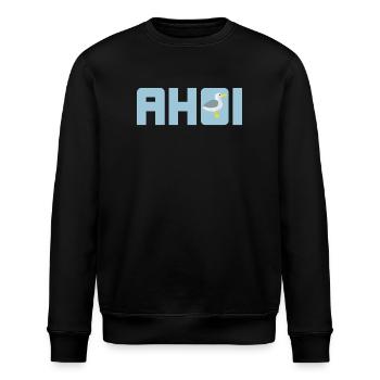 Ahoi Möwe hellblau Küste maritim Meer Schiff Hanse - Stanley/Stella Unisex Bio-Sweatshirt ROLLER - Schwarz - Vorne - Nik (191cm)