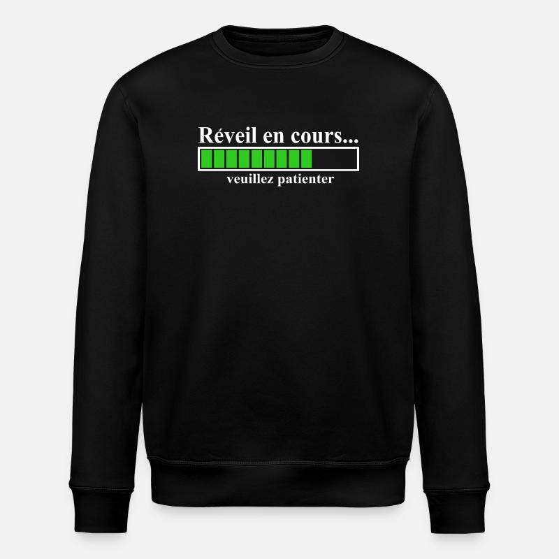 Ladeanzeige, Wecker läuft: - Stanley/Stella Unisex Bio-Sweatshirt ROLLER - Schwarz