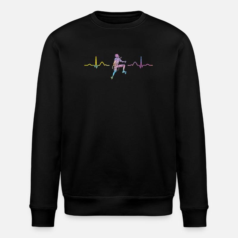 Boulderer Herzschlag Boulder Bouldern - Stanley/Stella Unisex Bio-Sweatshirt ROLLER - Schwarz