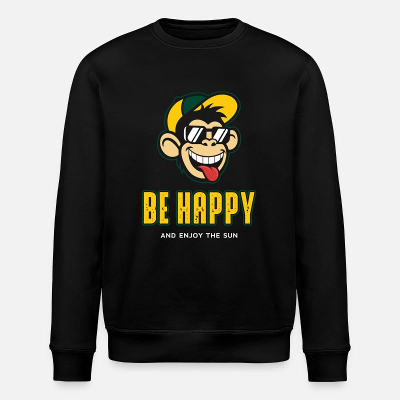 Be Happy - Stanley/Stella Unisex Bio-Sweatshirt ROLLER - Schwarz