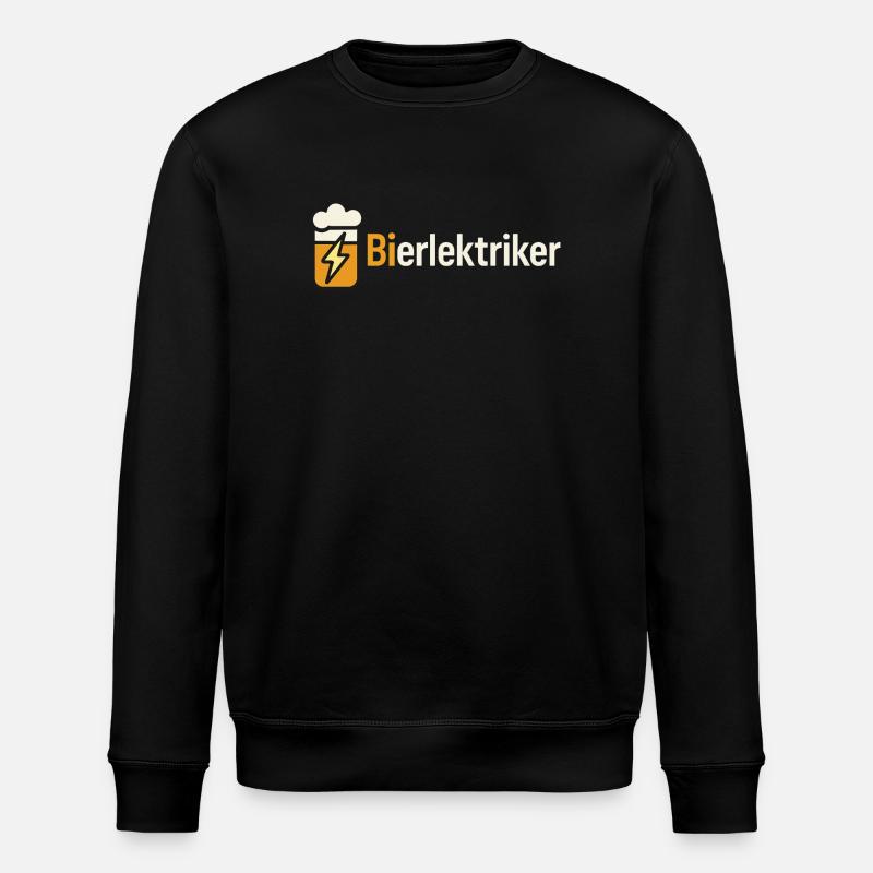 Beer Blitz Illustration: Cloud & Lightning - Stanley/Stella ROLLER Unisex Organic Sweatshirt - black