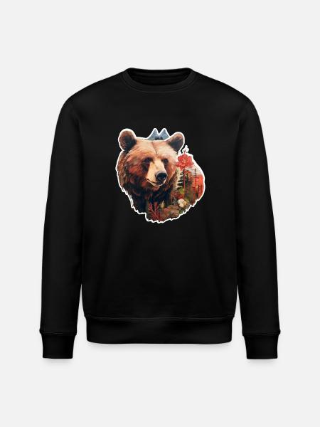 Bear in the wild - Stanley/Stella ROLLER Unisex Organic Sweatshirt - black