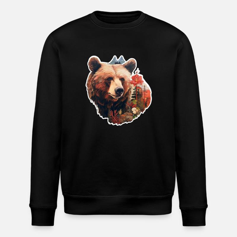 Bear in the wild - Stanley/Stella ROLLER Unisex Organic Sweatshirt - black
