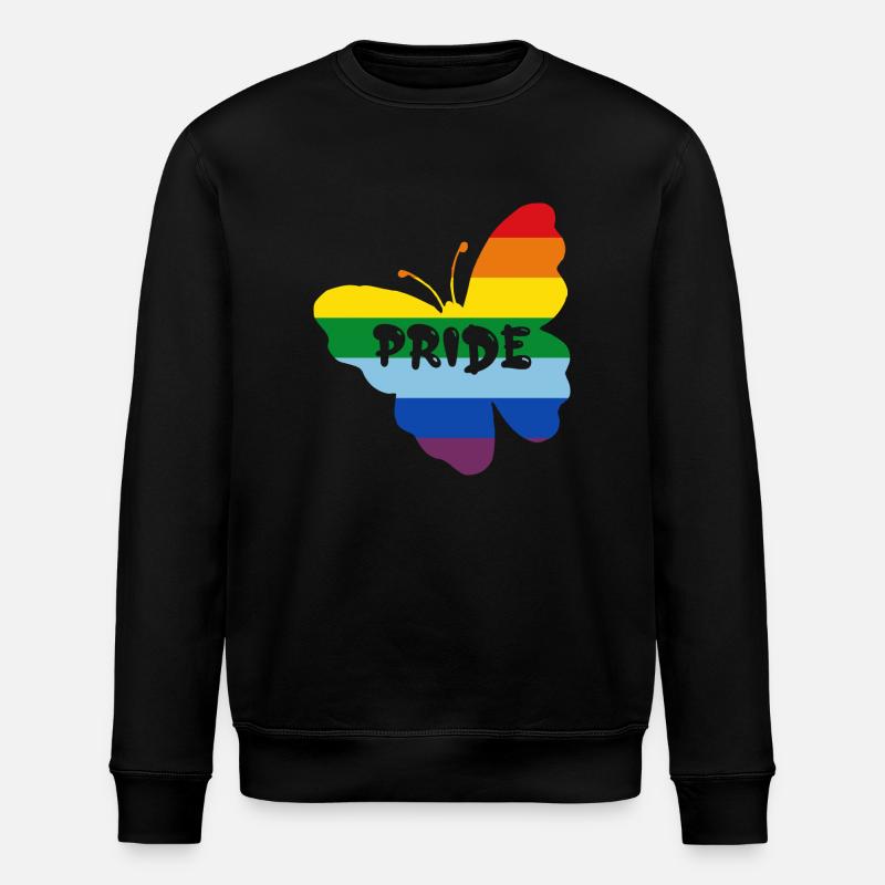 Regenbogenfahne Schmetterling - Stanley/Stella Unisex Bio-Sweatshirt ROLLER - Schwarz