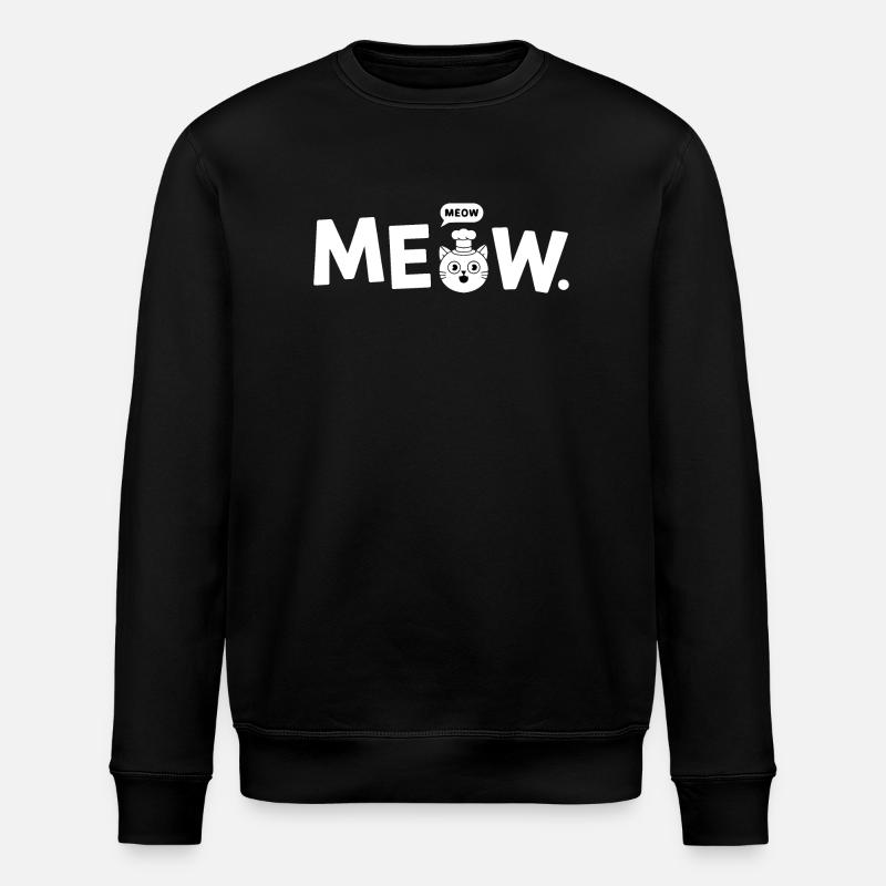 Meow Chef Cat - Stanley/Stella ROLLER Unisex Organic Sweatshirt - black