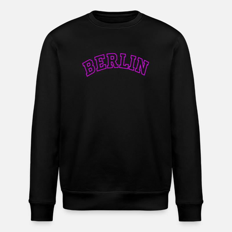 Neon Berlin Bow Typography - Stanley/Stella ROLLER Unisex Organic Sweatshirt - black