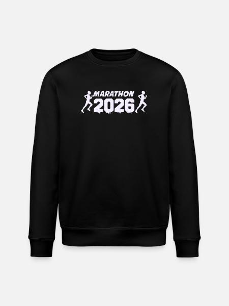 Marathon 2026 Runner Silhouette Design - Stanley/Stella ROLLER Unisex Organic Sweatshirt - black
