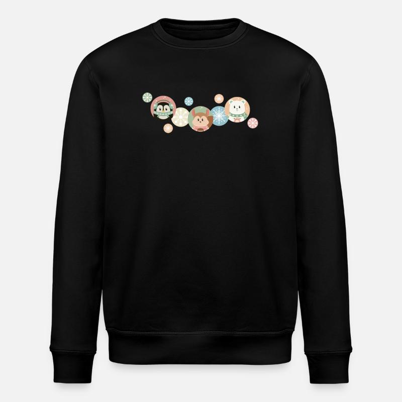 Animaux mignons - Motif de Noël - Sweat bio ROLLER Stanley/Stella Unisexe - noir