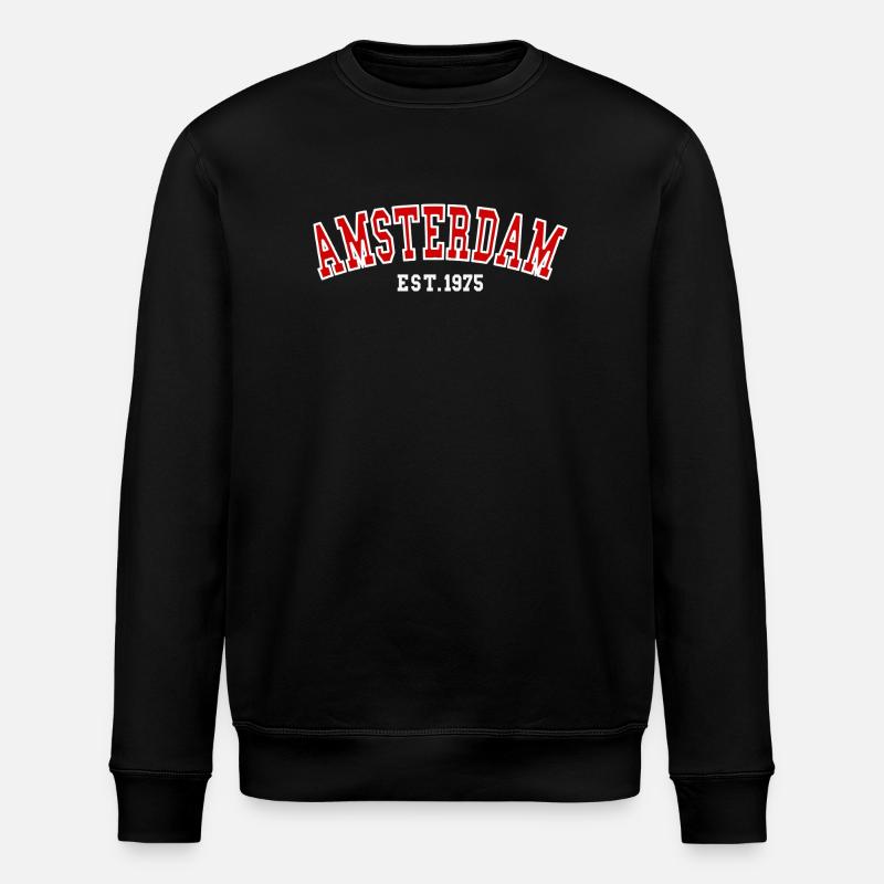 Amsterdam Est.1975 - Sweat bio ROLLER Stanley/Stella Unisexe - noir