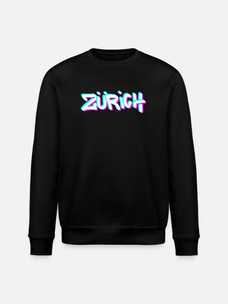 Zurich Neon Graffiti - Stanley/Stella ROLLER Unisex Organic Sweatshirt - black