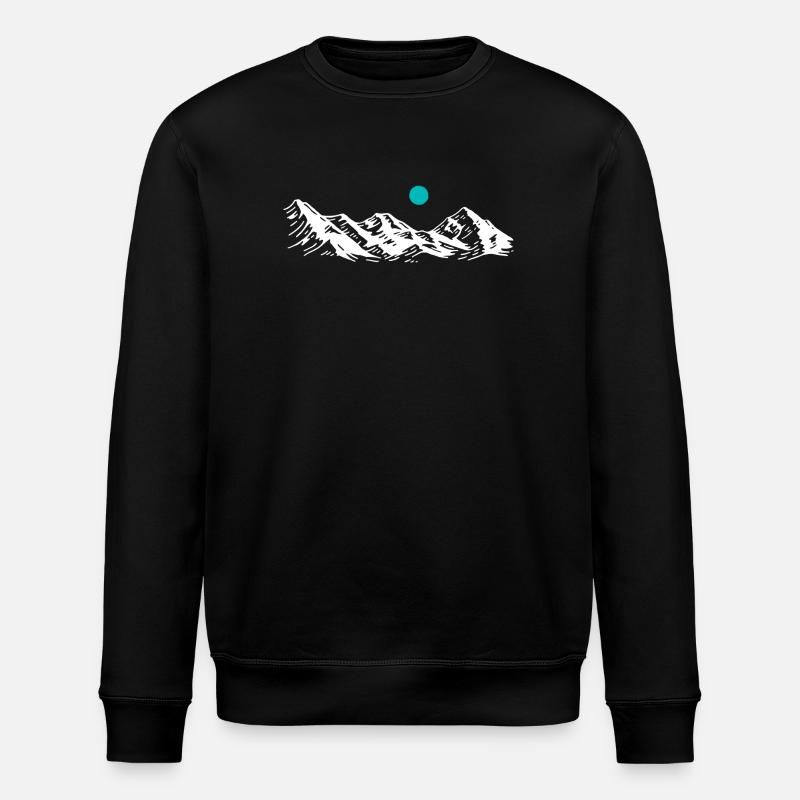 Snowpeak Horizon Mountain Silhouette - Stanley/Stella ROLLER Unisex Organic Sweatshirt - black