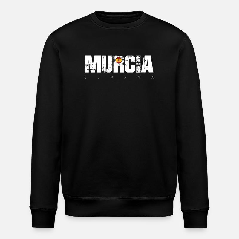 Murcia Spain Distressed Text - Stanley/Stella ROLLER Unisex Organic Sweatshirt - black