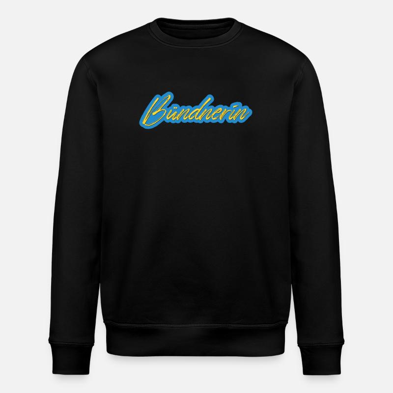 Bündnerin Neon Script - Stanley/Stella Unisex Bio-Sweatshirt ROLLER - Schwarz