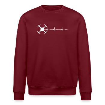 Pilote de drone ECG Battement cardiaque - Sweat bio ROLLER Stanley/Stella Unisexe - bordeaux - Devant - Nik (191cm)