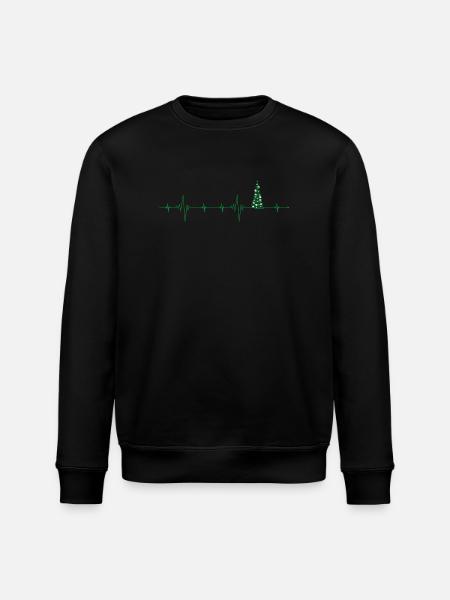Christmas Tree Pulse Artwork - Stanley/Stella ROLLER Unisex Organic Sweatshirt - black