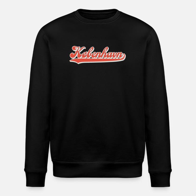 København Lettering Retro Logo - Stanley/Stella ROLLER Unisex Organic Sweatshirt - black