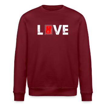 Love Card Bold Red Icon - Stanley/Stella ROLLER Unisex Organic Sweatshirt - burgundy - Front - Nik (191cm)