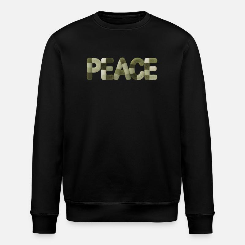 Modern Patchwork Peace Style Sticker - Stanley/Stella ROLLER Unisex Organic Sweatshirt - black