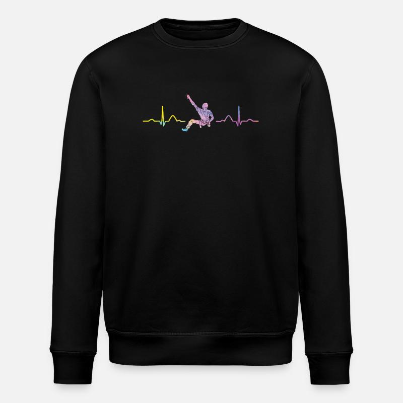 Boulderer Herzschlag Boulder Bouldern - Stanley/Stella Unisex Bio-Sweatshirt ROLLER - Schwarz