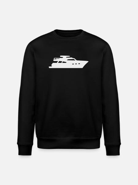Yacht Silhouette Motorboot - Stanley/Stella Unisex Bio-Sweatshirt ROLLER - Schwarz