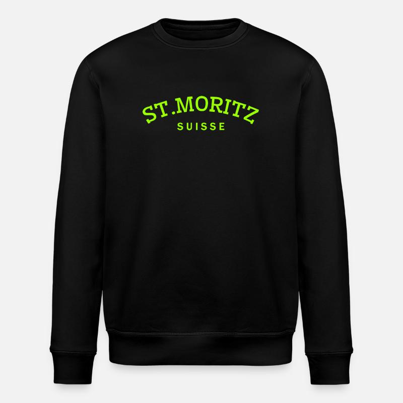 St. Moritz - Suisse - Switzerland - Swiss - Sweat bio ROLLER Stanley/Stella Unisexe - noir