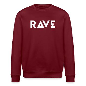 RAVE Geometric Bold Logo - Sweat bio ROLLER Stanley/Stella Unisexe - bordeaux - Devant - Nik (191cm)