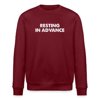 Resting in Advance - Stanley/Stella ROLLER Unisex Organic Sweatshirt - burgundy - Front - Nik (191cm)