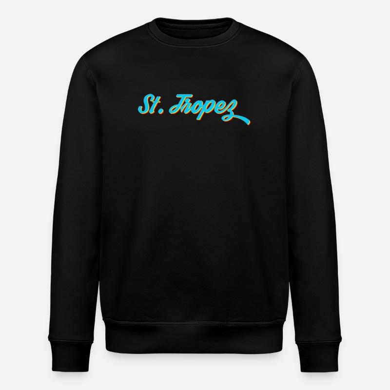 St. Tropez Neon Calligraphy - Stanley/Stella ROLLER Unisex Organic Sweatshirt - black