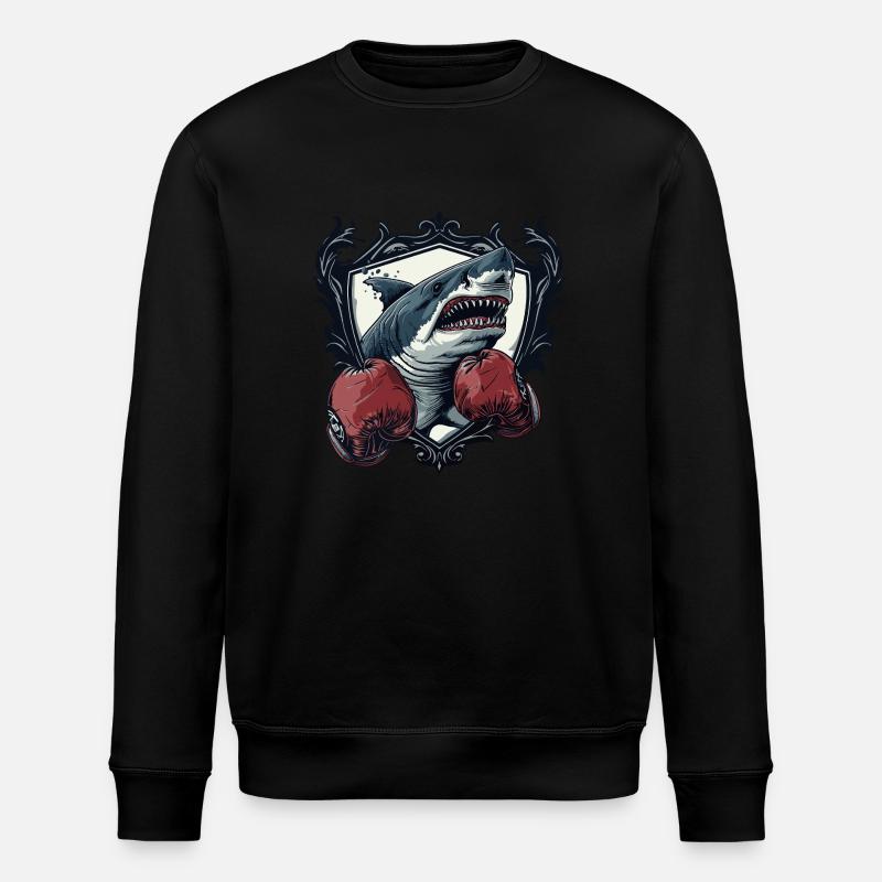Shark Boxer MMA Logo - Stanley/Stella ROLLER Unisex Organic Sweatshirt - black