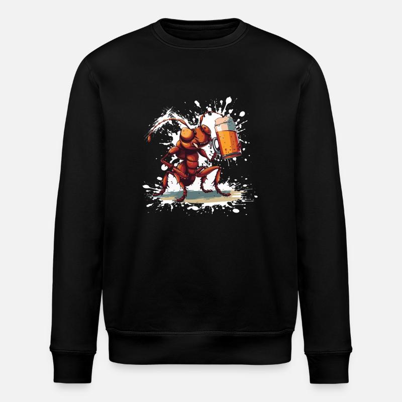 Ant Beer Funny - Stanley/Stella ROLLER Unisex Organic Sweatshirt - black