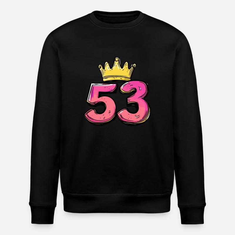 53 Zahl Krone - Stanley/Stella Unisex Bio-Sweatshirt ROLLER - Schwarz