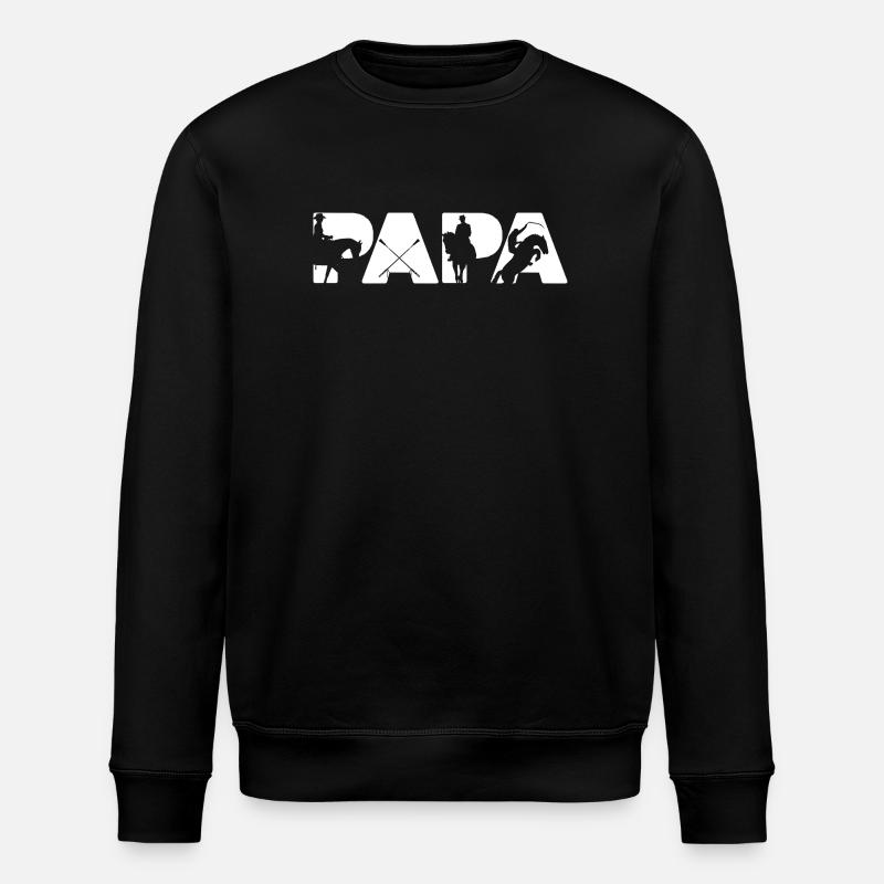 Silhouette équestre du cavalier Papa - Sweat bio ROLLER Stanley/Stella Unisexe - noir
